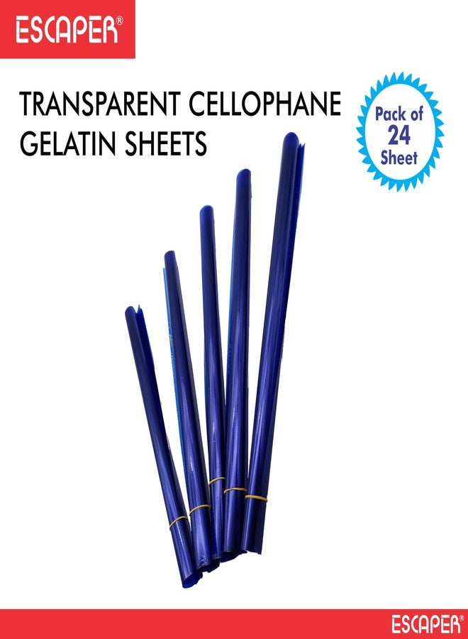 ESCAPER أوراق الجيلاتين الشفافة من السيلوفان من إسكابر (19 × 29 بوصة) - أوراق جيلاتين شفافة لتعبئة سلال الطعام، والأعمال الحرفية، والتغليف اليدوي، وسلال الهدايا، والتغليف الزخرفي (أزرق) - Image 3